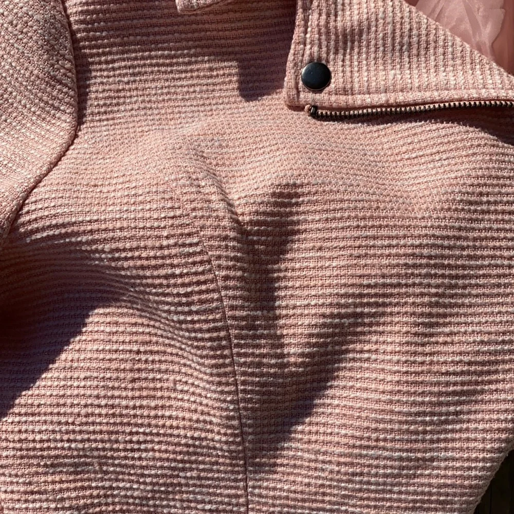 Vintage Y2K Tweed Pink Moto Jacket Size Large